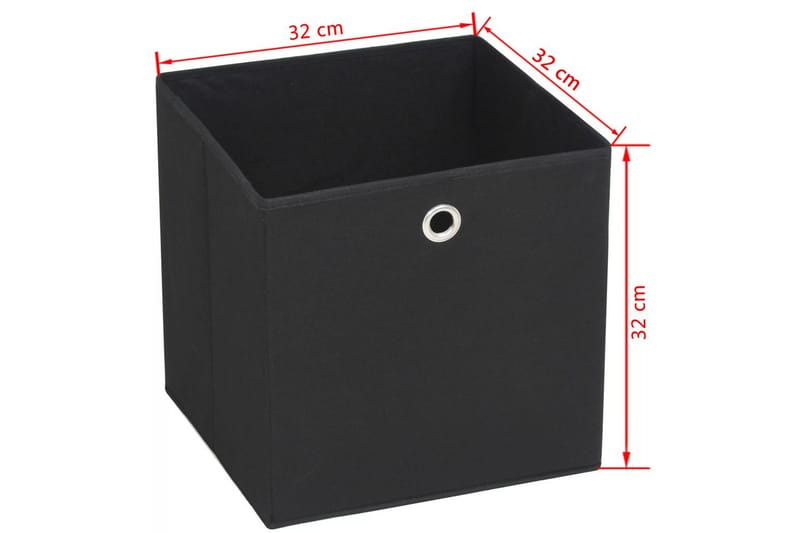 Förvaringslådor 10 st non-woven tyg 32x32x32 cm svart - Svart - Förvaring - Småförvaring - Förvaringslåda