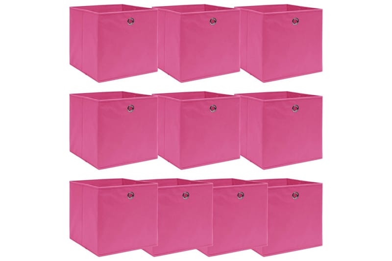 F�örvaringslådor 10 st rosa 32x32x32 cm tyg - Rosa - Förvaring - Småförvaring - Förvaringslåda