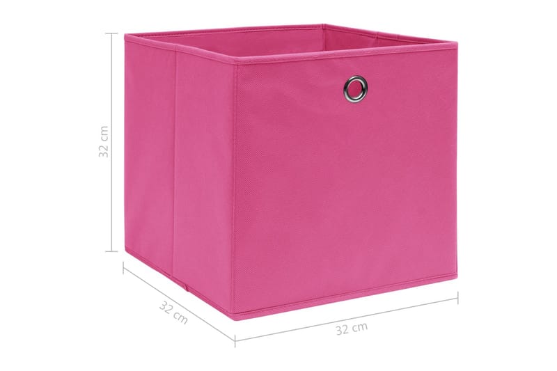 Förvaringslådor 10 st rosa 32x32x32 cm tyg - Rosa - Förvaringslåda