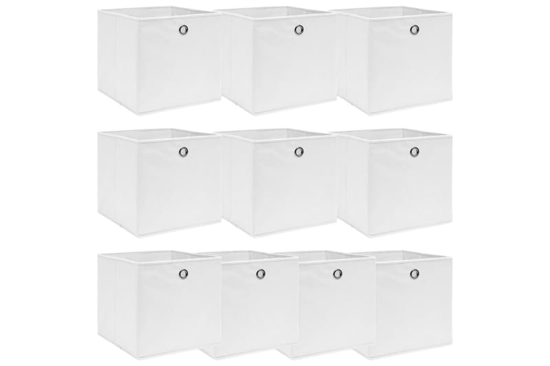 Förvaringslådor 10 st vit 32x32x32 cm tyg - Vit - Förvaring - Småförvaring - Förvaringslåda