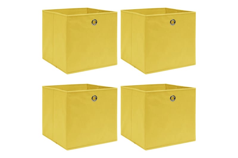 Förvaringslådor 4 st gul 32x32x32 cm tyg - Gul - Förvaring - Småförvaring - Förvaringslåda