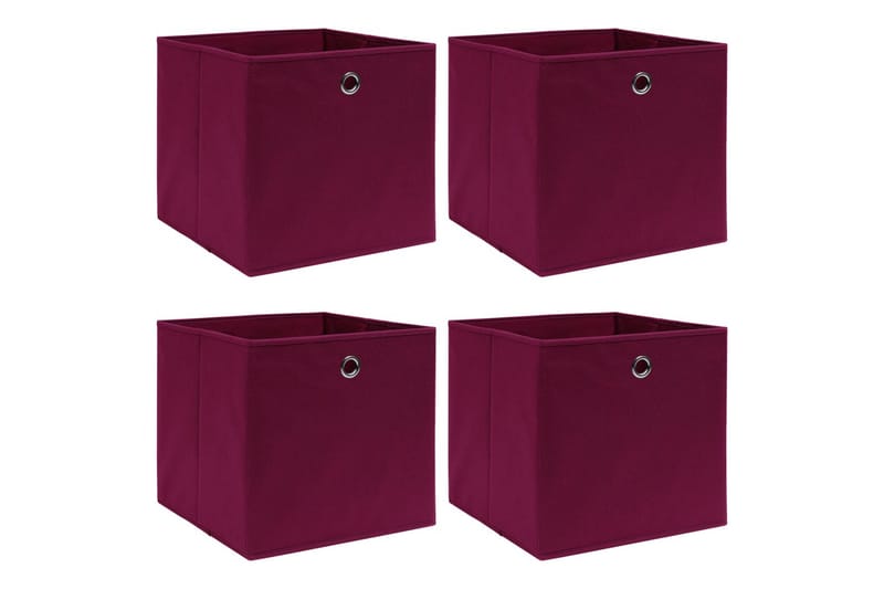 Förvaringslådor 4 st mörkröd 32x32x32 cm tyg - Röd - Förvaring - Småförvaring - Förvaringslåda