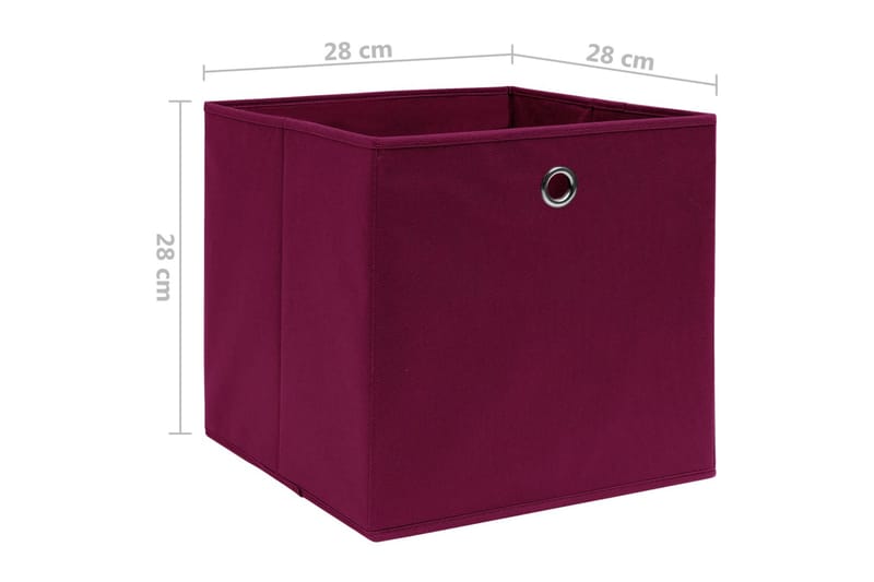 Förvaringslådor 4 st non-woven tyg 28x28x28 cm mörkröd - Röd - Förvaring - Småförvaring - Förvaringslåda