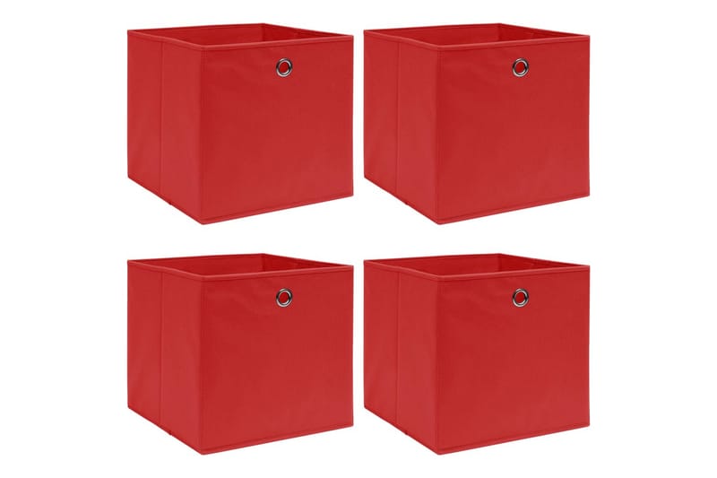 Förvaringslådor 4 st röd 32x32x32 cm tyg - Röd - Förvaring - Småförvaring - Förvaringslåda