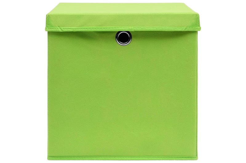 Förvaringslådor med lock 10 st grön 32x32x32 cm tyg - Grön - Förvaringslåda