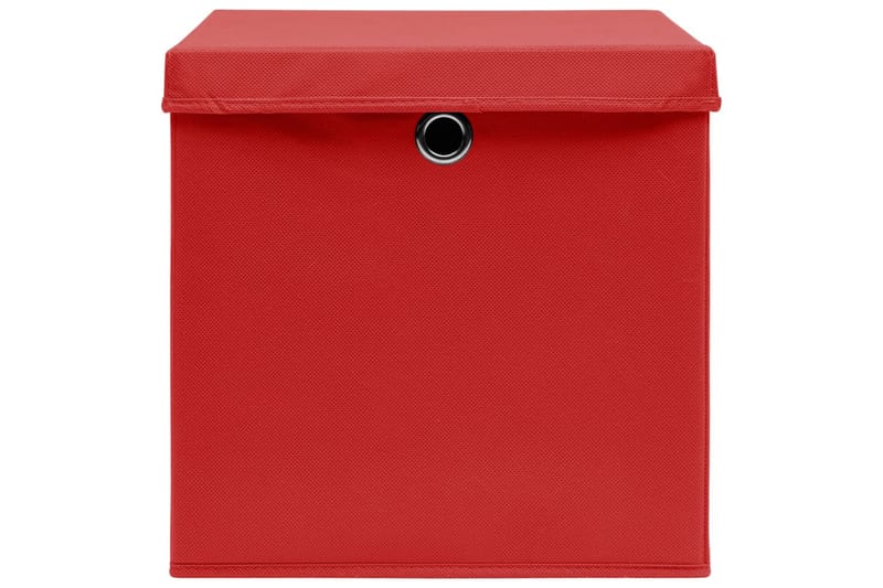 Förvaringslådor med lock 4 st 28x28x28 cm röd - Röd - Förvaring - Småförvaring - Förvaringslåda