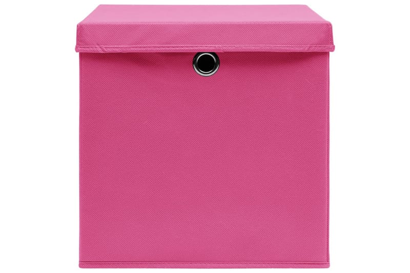 Förvaringslådor med lock 4 st rosa 32x32x32 cm tyg - Rosa - Förvaringslåda