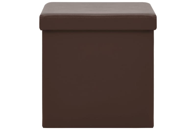 Hopfällbar förvaringspall brun PVC - Brun - Förvaring - Småförvaring - Förvaringslåda