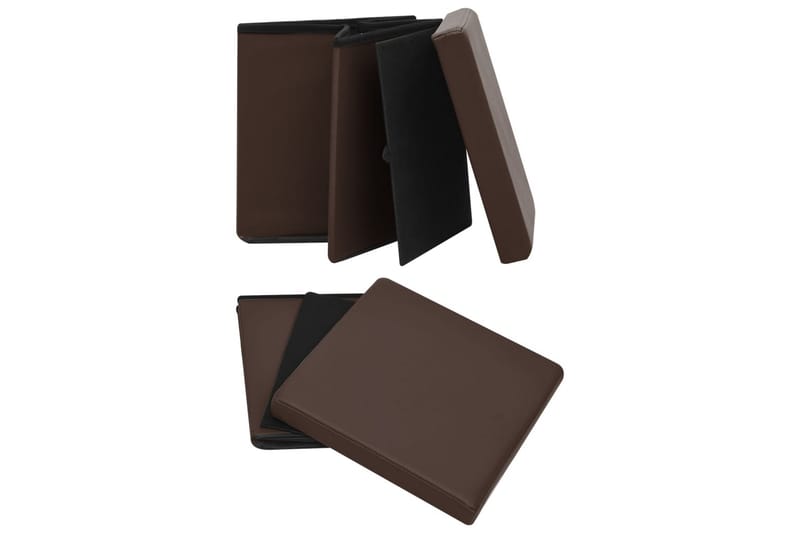 Hopfällbar förvaringspall brun PVC - Brun - Förvaring - Småförvaring - Förvaringslåda