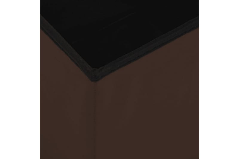 Hopfällbar förvaringspall brun PVC - Brun - Förvaring - Småförvaring - Förvaringslåda