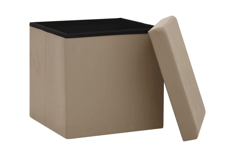 Hopfällbar förvaringspall cappuccino PVC - Cappuccino - Förvaring - Småförvaring - Förvaringslåda