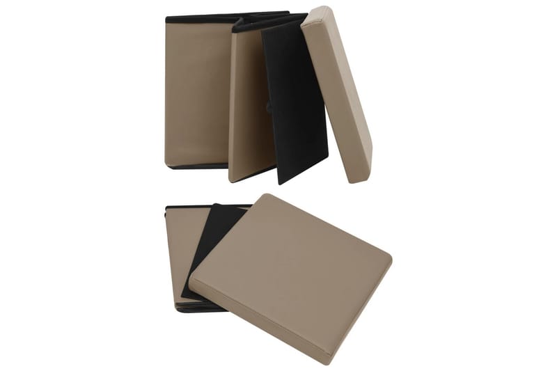 Hopfällbar förvaringspall cappuccino PVC - Cappuccino - Förvaring - Småförvaring - Förvaringslåda