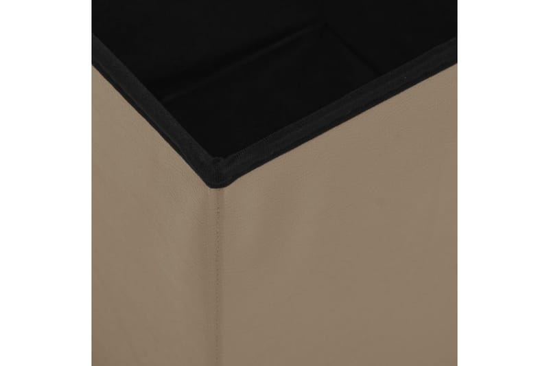 Hopfällbar förvaringspall cappuccino PVC - Cappuccino - Förvaring - Småförvaring - Förvaringslåda