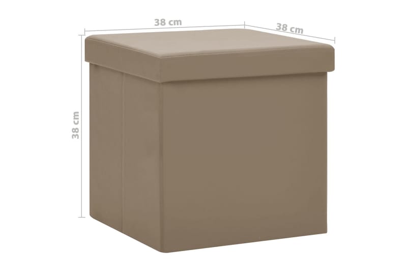Hopfällbar förvaringspall cappuccino PVC - Cappuccino - Förvaring - Småförvaring - Förvaringslåda