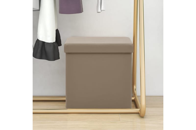 Hopfällbar förvaringspall cappuccino PVC - Cappuccino - Förvaring - Småförvaring - Förvaringslåda