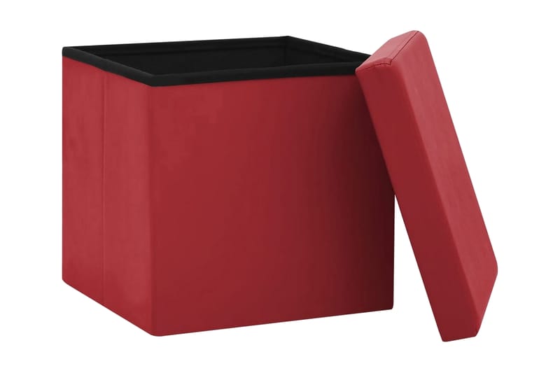 Hopfällbar förvaringspall vinröd PVC - Vinröd - Förvaring - Småförvaring - Förvaringslåda