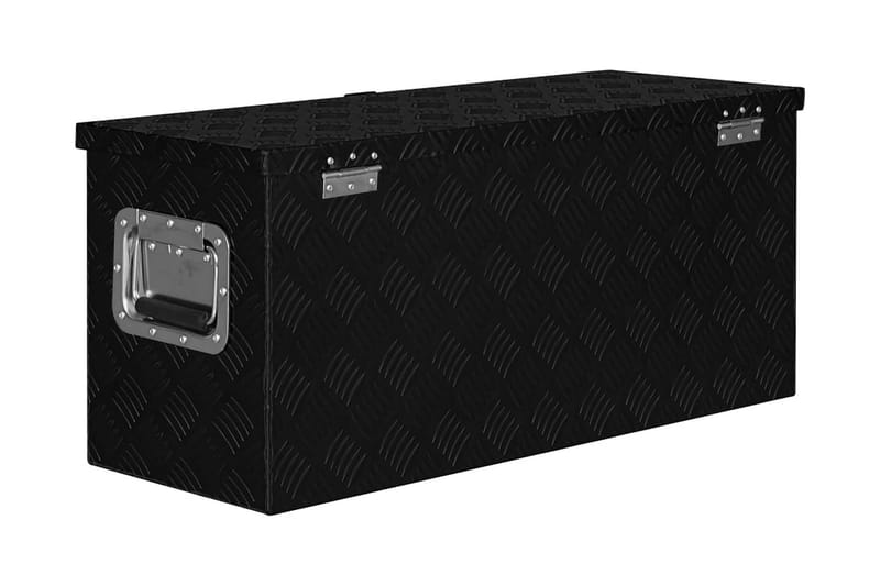 Förvaringslåda aluminium 80x30x35 cm svart - Svart - Förvaring - Småförvaring - Förvaringslåda - Lådor