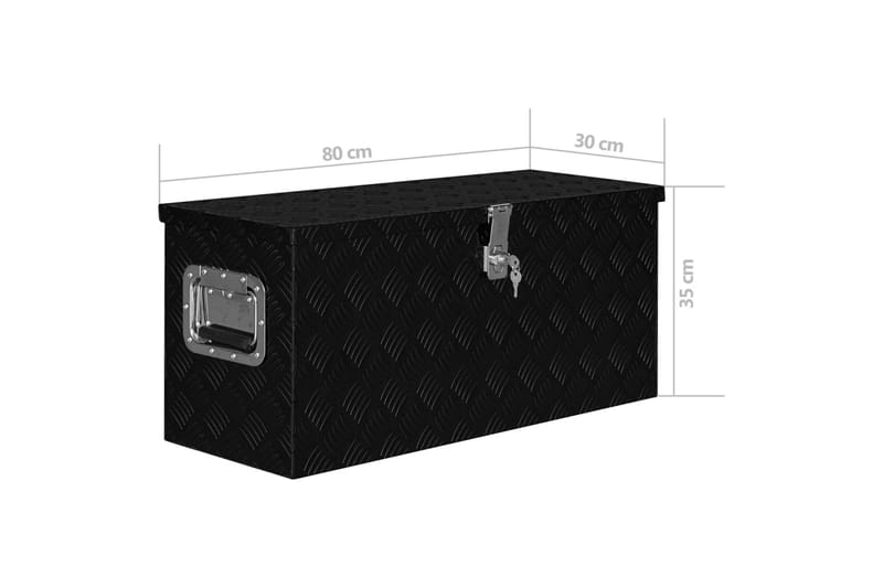 Förvaringslåda aluminium 80x30x35 cm svart - Svart - Förvaring - Småförvaring - Förvaringslåda - Lådor