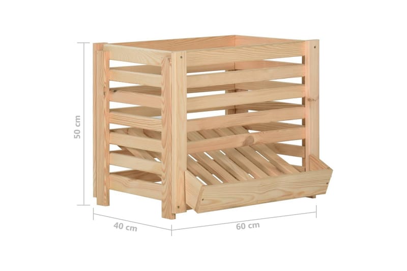 Potatislåda 60x40x50 cm massiv furu - Brun - Förvaring - Småförvaring - Förvaringslåda