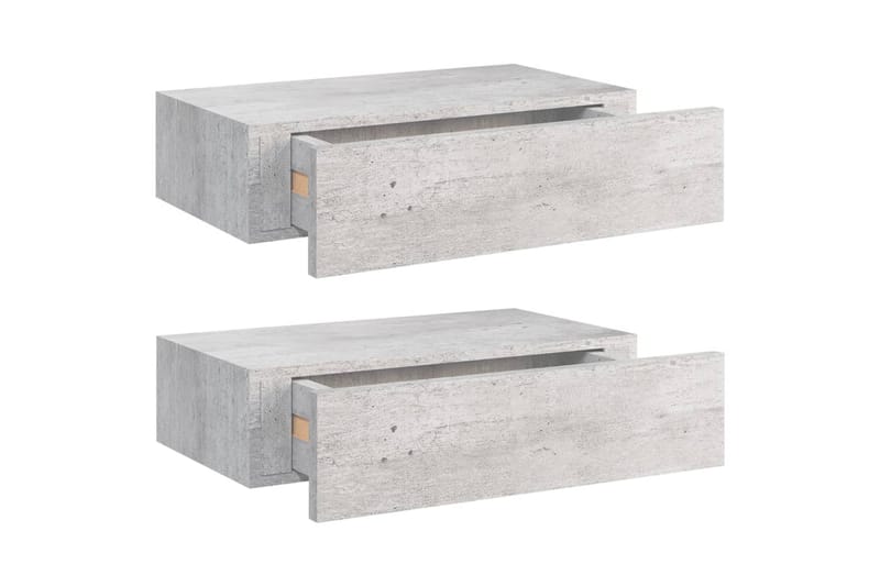 Vägglådor betonggrå 2 st 40x23,5x10 cm MDF - Betonggrå - Förvaring - Småförvaring - Förvaringslåda