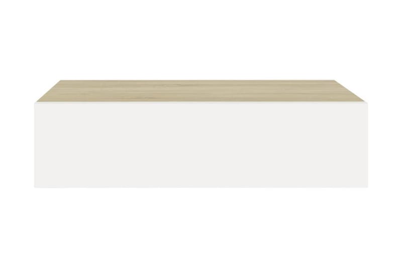 Vägglådor ek och vit 2 st 40x23,5x10 cm MDF - Beige/Vit - Förvaring - Småförvaring - Förvaringslåda