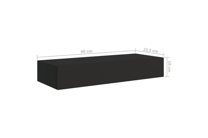 Väggmonterad låda 2 st svart 60x23,5x10 cm MDF - Svart - Förvaring - Småförvaring - Förvaringslåda