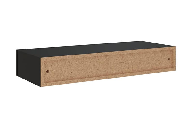 Väggmonterad låda 2 st svart 60x23,5x10 cm MDF - Svart - Förvaring - Småförvaring - Förvaringslåda