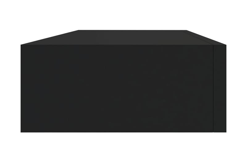 Väggmonterad låda 2 st svart 60x23,5x10 cm MDF - Svart - Förvaringslåda