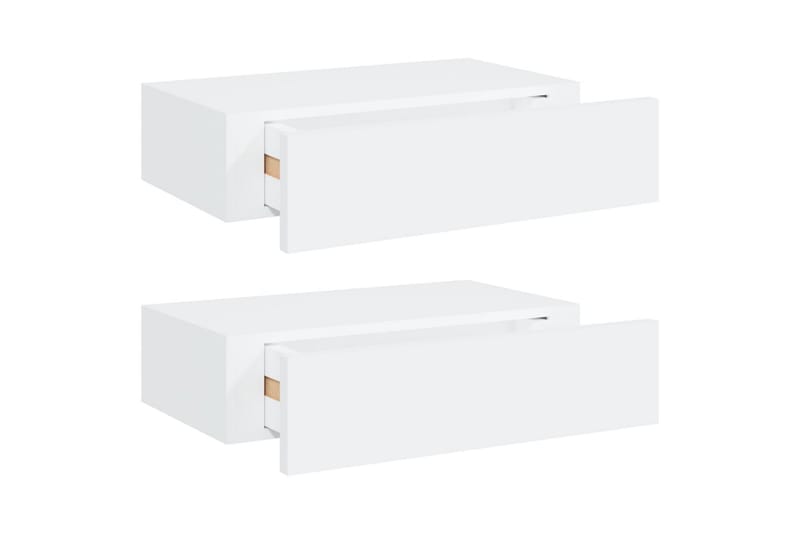 Väggmonterad låda 2 st vit 40x23,5x10 cm MDF - Vit - Förvaring - Småförvaring - Förvaringslåda