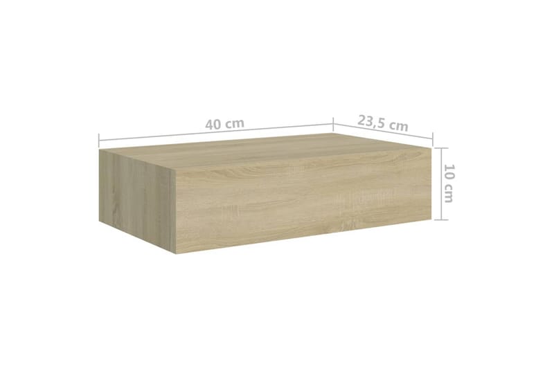 Väggmonterad låda ek 40x23,5x10 cm MDF - Brun - Förvaring - Småförvaring - Förvaringslåda
