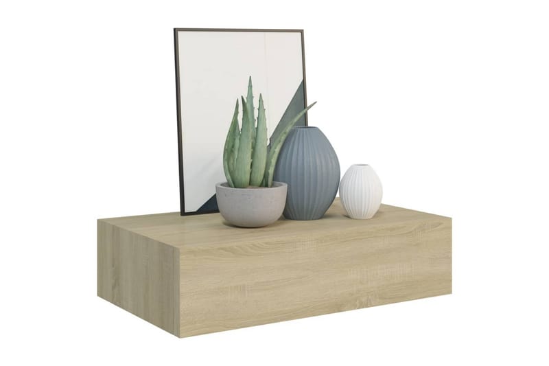 Väggmonterad låda ek 40x23,5x10 cm MDF - Brun - Förvaring - Småförvaring - Förvaringslåda