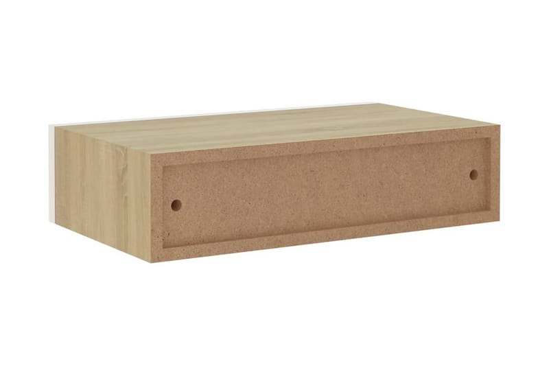 Väggmonterad låda ek och vit 40x23,5x10 cm MDF - Grå - Förvaring - Småförvaring - Förvaringslåda