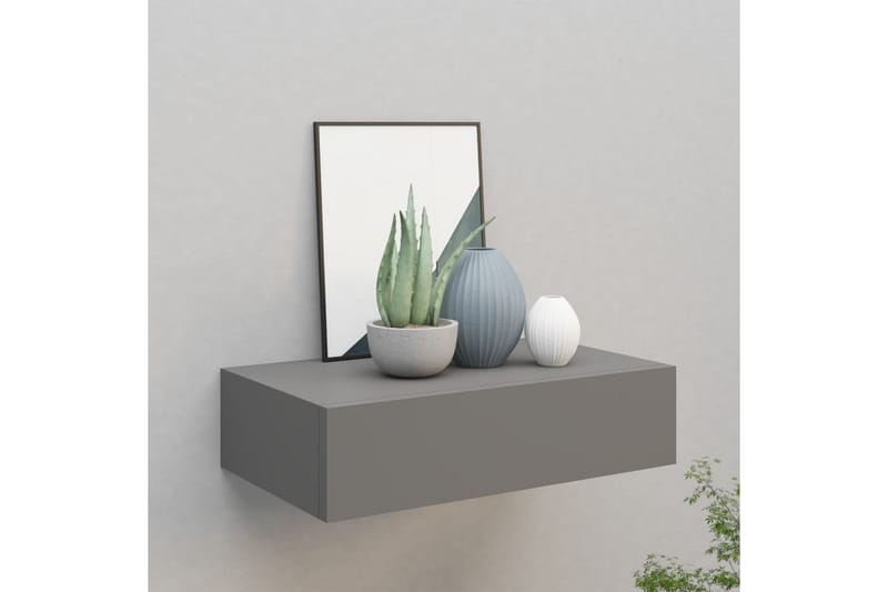 Väggmonterad låda svart 40x23,5x10 cm MDF - Grå - Förvaring - Småförvaring - Förvaringslåda