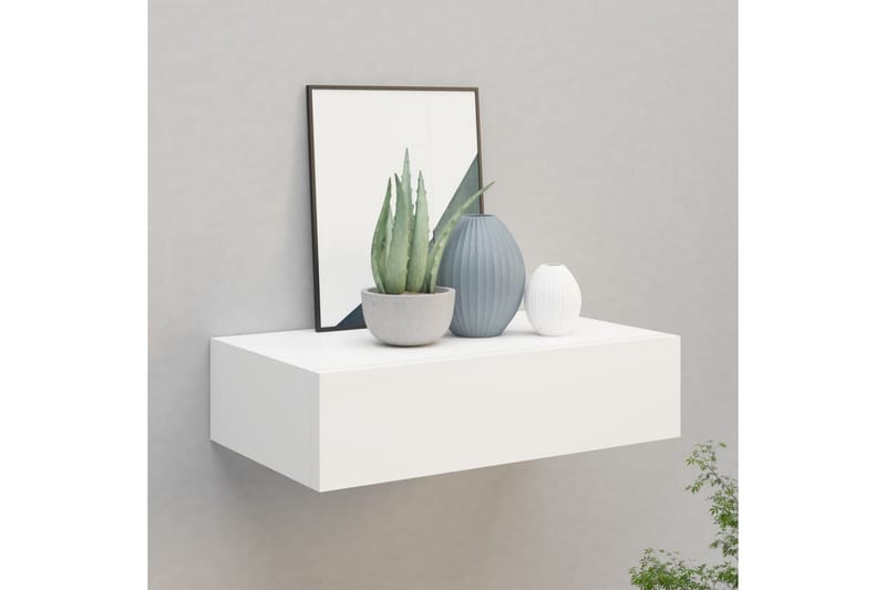 Väggmonterad låda vit 40x23,5x10 cm MDF - Vit - Förvaring - Småförvaring - Förvaringslåda