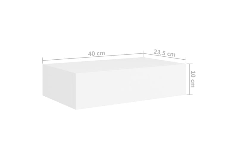 Väggmonterad låda vit 40x23,5x10 cm MDF - Vit - Förvaring - Småförvaring - Förvaringslåda