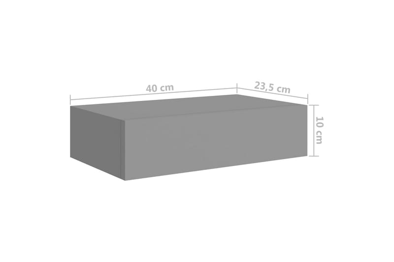 Väggmonterade lådor grå 2 st 40x23,5x10 cm MDF - Grå - Förvaring - Småförvaring - Förvaringslåda