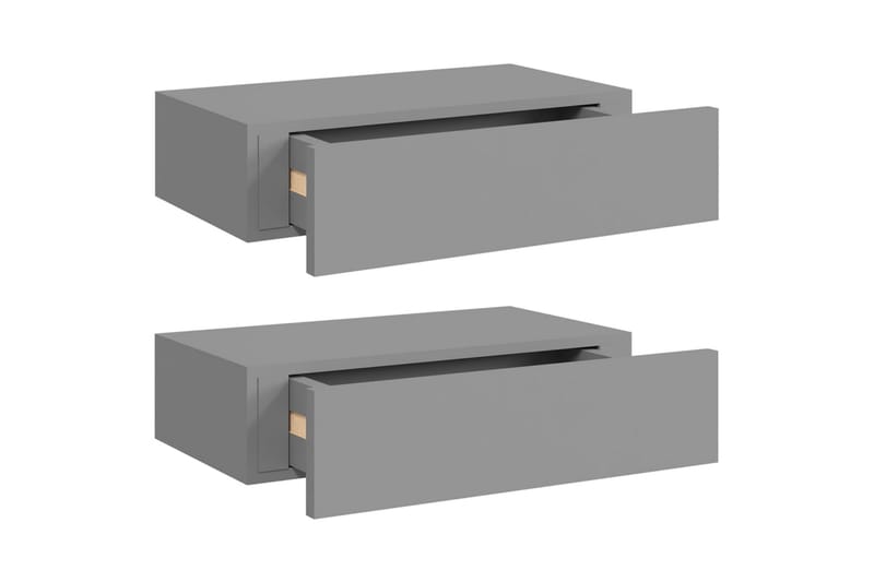 Väggmonterade lådor grå 2 st 40x23,5x10 cm MDF - Grå - Förvaring - Småförvaring - Förvaringslåda