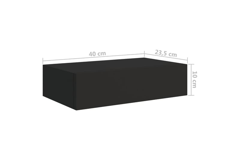 Väggmonterade lådor svart 2 st 40x23,5x10 cm MDF - Svart - Förvaring - Småförvaring - Förvaringslåda