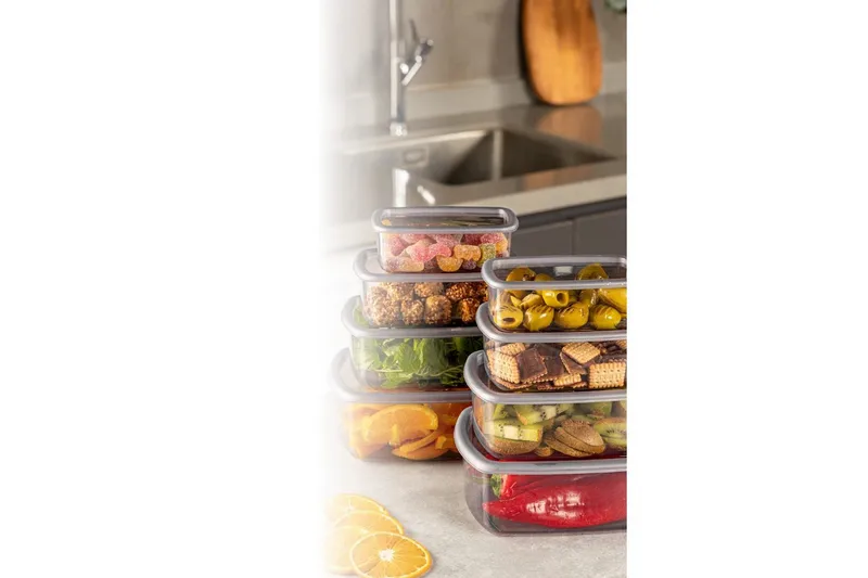 Förvaringslådesats (8 delar) Rasalas8 Antracit - Mörkgrå - Förvaring - Småförvaring - Förvaringslåda