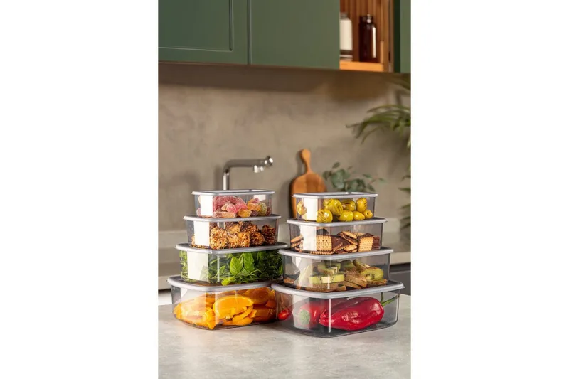 Förvaringslådesats (8 delar) Rasalas8 Antracit - Mörkgrå - Förvaring - Småförvaring - Förvaringslåda