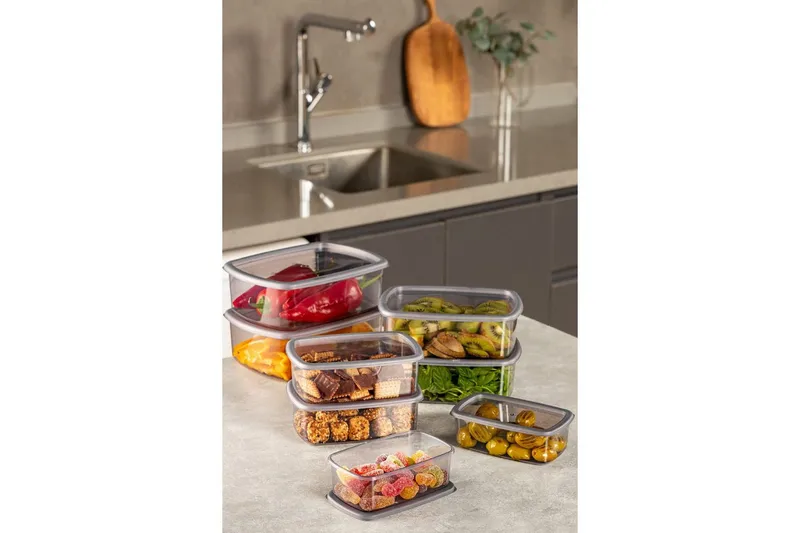 Förvaringslådesats (8 delar) Rasalas8 Antracit - Mörkgrå - Förvaring - Småförvaring - Förvaringslåda