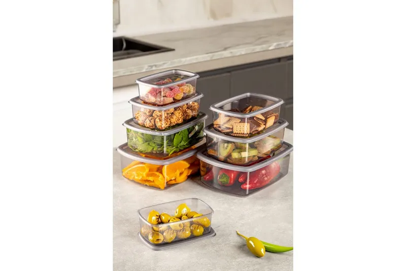 Förvaringslådesats (8 delar) Rasalas8 Antracit - Mörkgrå - Förvaring - Småförvaring - Förvaringslåda