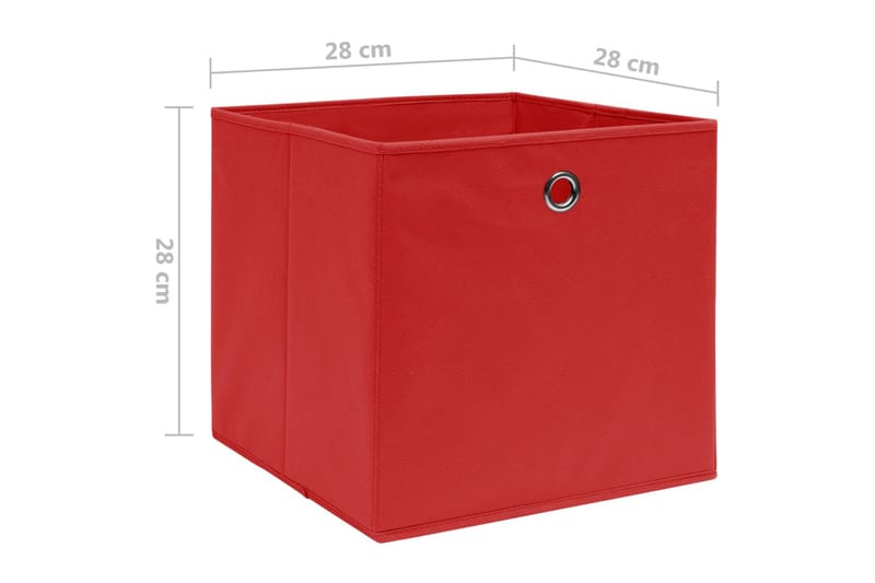 Förvaringslådor 10 st non-woven tyg 28x28x28 cm röd - Röd - Förvaringslåda