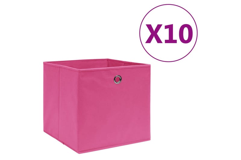 Förvaringslådor 10 st non-woven tyg 28x28x28 cm rosa - Rosa - Förvaringslåda