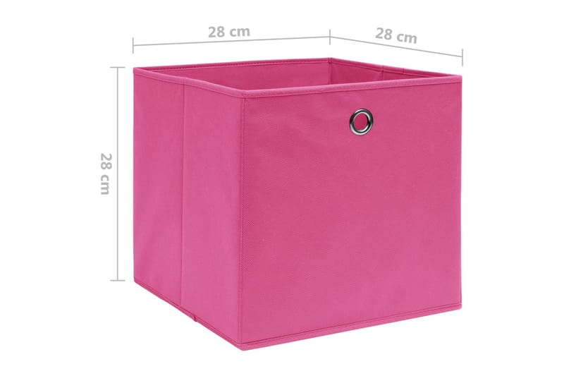 Förvaringslådor 10 st non-woven tyg 28x28x28 cm rosa - Rosa - Förvaringslåda