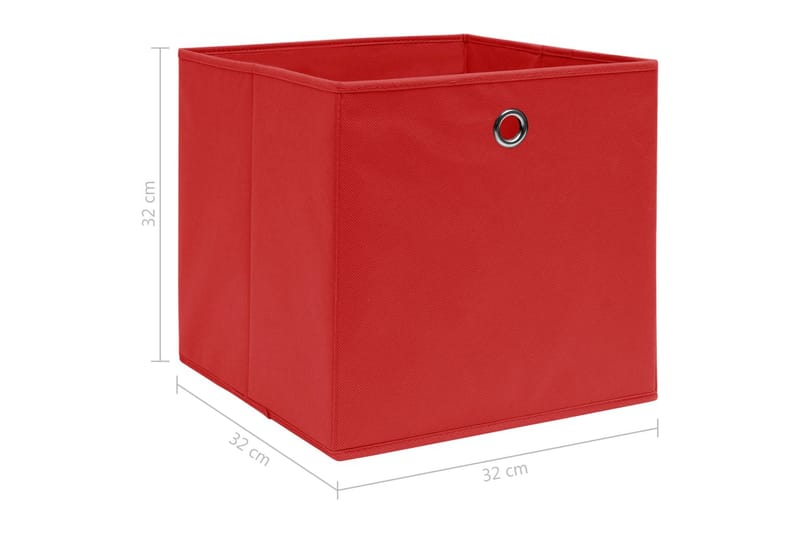 Förvaringslådor 4 st röd 32x32x32 cm tyg - Röd - Förvaringslåda