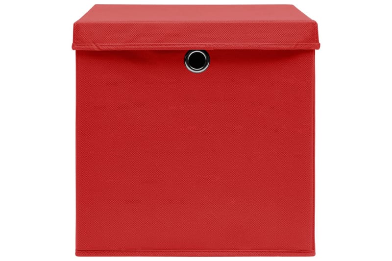 Förvaringslådor med lock 4 st 28x28x28 cm röd - Röd - Förvaringslåda