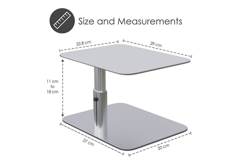Datorställ Desire2 Vertikalt Justerbart - Silver - Förvaring - Småförvaring - Förvaringsställ - Laptopställ