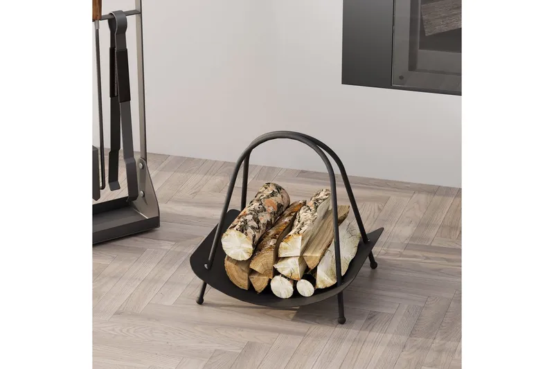 Dekorativt Metalltillbehör Mirven Svart - Svart - Förvaring - Småförvaring - Förvaringsställ - Vedställ & vedhylla