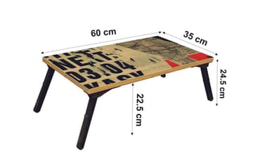 Bourdeau Laptopställ 25 cm - Trä/natur/Svart - Förvaring - Småförvaring - Förvaringsställ - Laptopställ